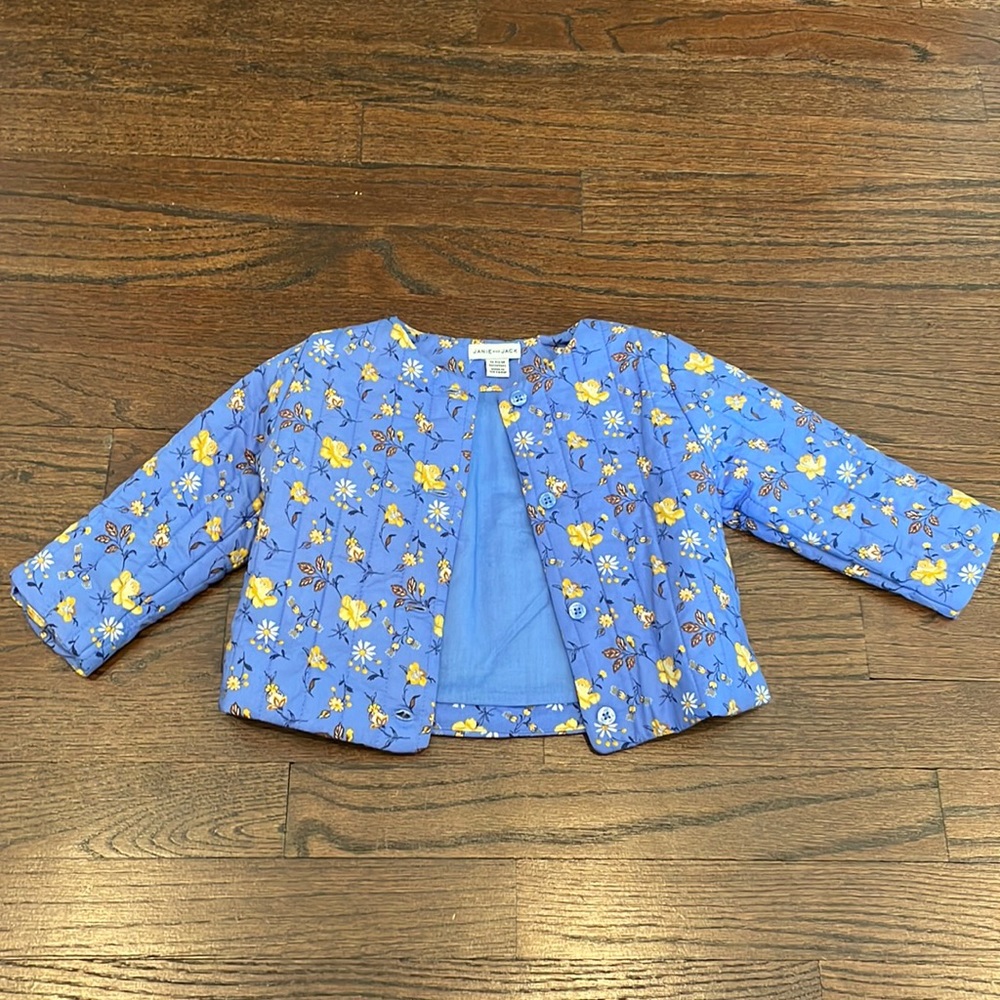 Janie and Jack Blue Yellow Floral Jacket size 12-18 months